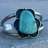 Blue Gem Turquoise + Sterling Silver Cuff