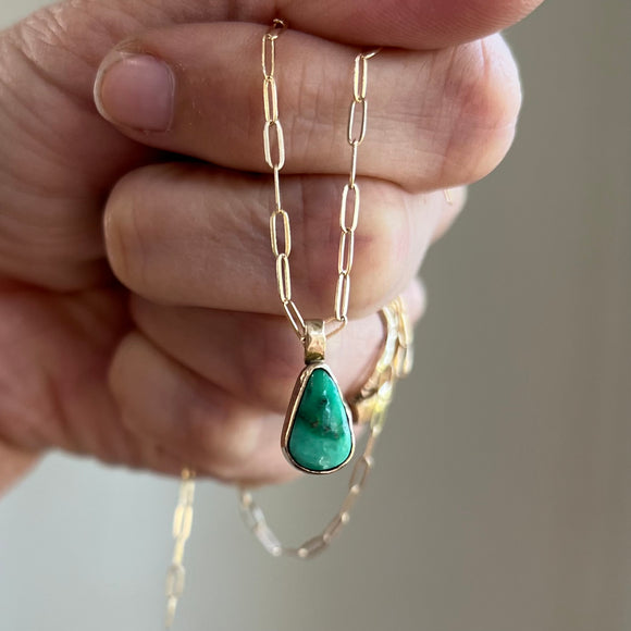 Emerald Valley Turquoise + 14k Gold Necklace
