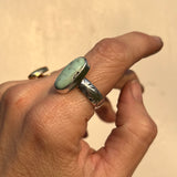 Poseidon Variscite + Sterling Silver Ring - Size 8