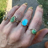 No. 8 Turquoise + 14K Gold Ring • Size 8.5