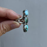 Golden Hills Turquoise + Royston Turquoise + Hat Mine Turquoise + Sterling Silver Ring • Size 8.5