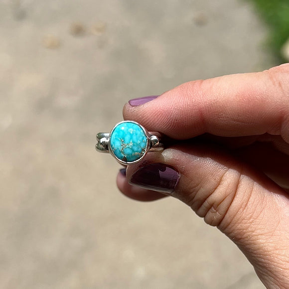 Turquoise Mountain Tuquoise + Sterling Silver Ring • Size 5.5