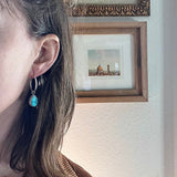 Blue Ridge Turquoise + Sterling Silver Hoop Earrings