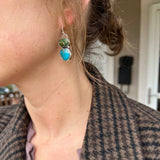 Sonoran Gold Turquoise + Kingman Turquoise + Sterling Silver Earrings