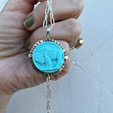 No. 8 Turquoise + Sterling Silver + 14k Gold MTO