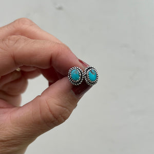 Ithaca Peak Turquoise + Sterling Silver Stud Earrings