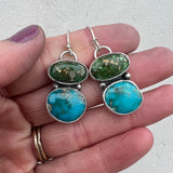 Sonoran Gold Turquoise + Kingman Turquoise + Sterling Silver Earrings