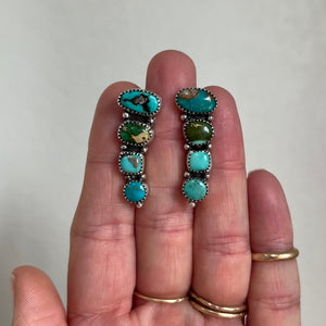 Turquoise + Sterling Silver Ear Climbers