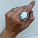 White Buffalo + Sterling Silver Ring • Size 10