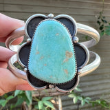 Blue Gem Turquoise + Sterling Silver Cuff