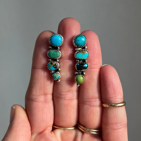 Turquoise + Sterling Silver Ear Climbers