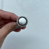 White Buffalo + Sterling Silver Ring • Size 9