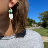 Sonoran Gold Turquoise + White Buffalo + Sterling Silver Earrings