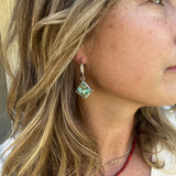 Cripple Creek Turquoise + Sterling Silver Hoop Earrings