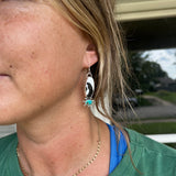 White Buffalo+ Royston Turquoise + Sterling Silver Earrings