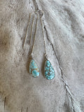 Number 8 Turquoise + Sterling Silver Threader Earrings