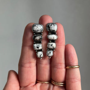 White Buffalo + Sterling Silver Ear Climbers