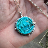 Turquoise Rodeo + Sterling Silver + 14k Gold Pendant