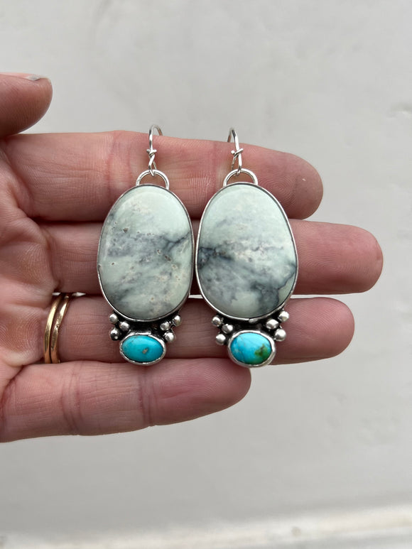 Ivory Creek Variscite + Royston Turquoise + Sterling Silver Earrings