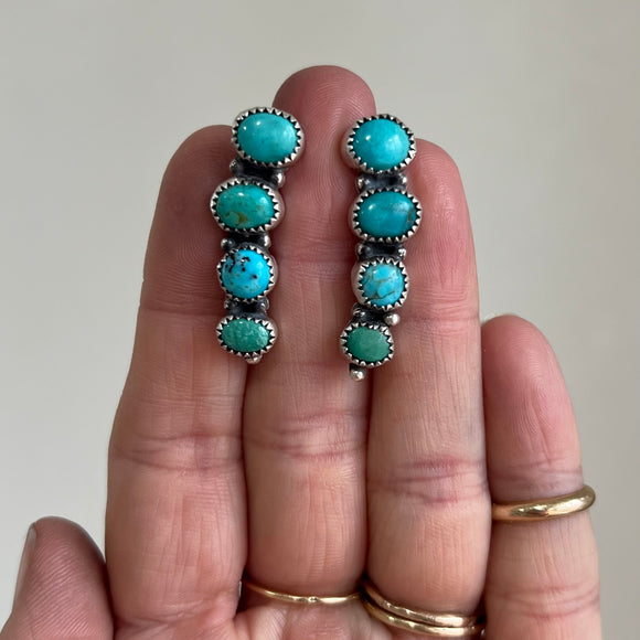 Turquoise + Sterling Silver Ear Climbers