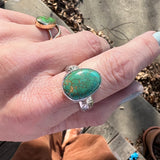 Kings Manassa Turquoise + Sterling Silver Ring - Size 8.25