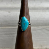 Royston Turquoise + 14 K Gold + Sterling Silver Ring • Size 8