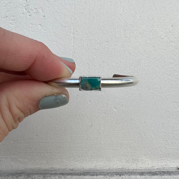 Kingman Turquoise + Sterling Silver Baby Cuff